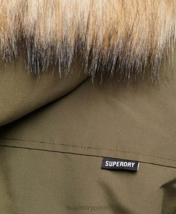 Superdry Hommes parka everest à capuche en fausse fourrure D64Z999 vêtements kaki