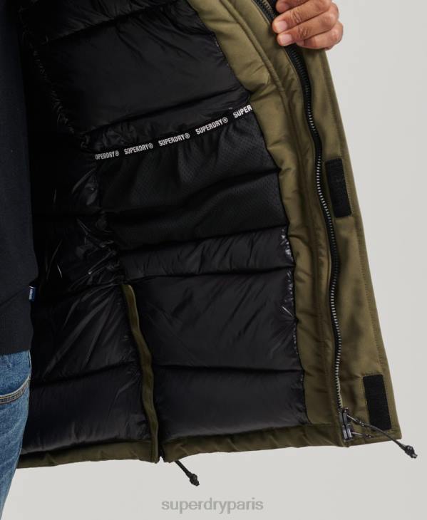 Superdry Hommes parka everest à capuche en fausse fourrure D64Z999 vêtements kaki