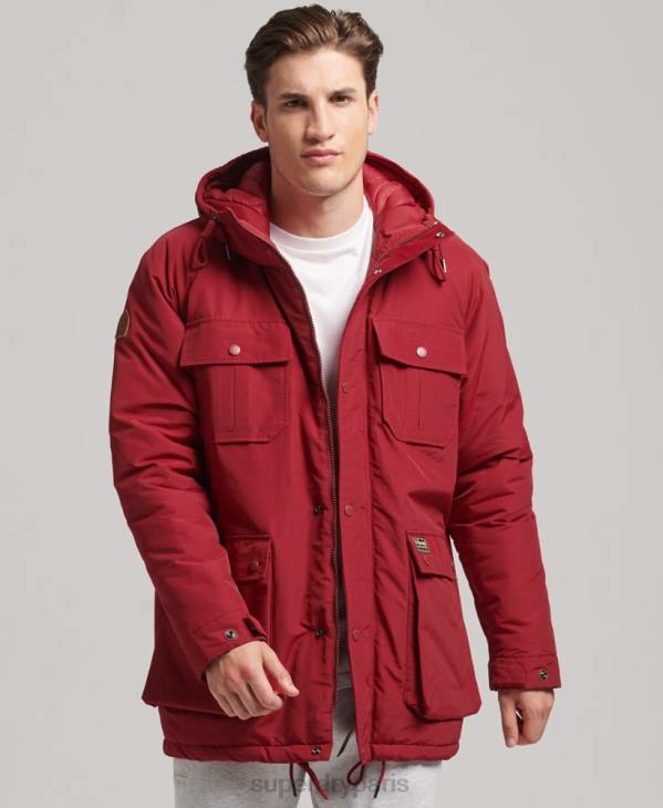 Superdry Hommes parka matelassée montagne D64Z1064 vêtements rouge