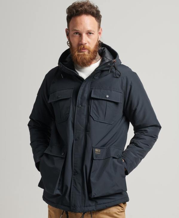 Superdry Hommes parka matelassée montagne D64Z4492 vêtements marine