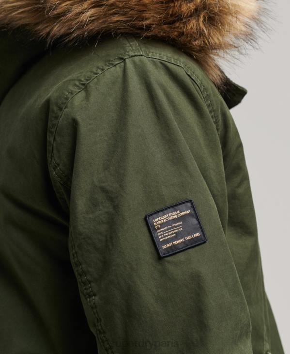 Superdry Hommes parka militaire en fausse fourrure D64Z4457 vêtements vert