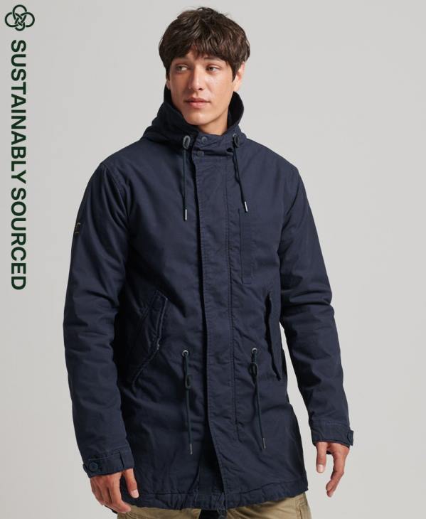 Superdry Hommes parka militaire en queue de poisson D64Z4482 vêtements marine