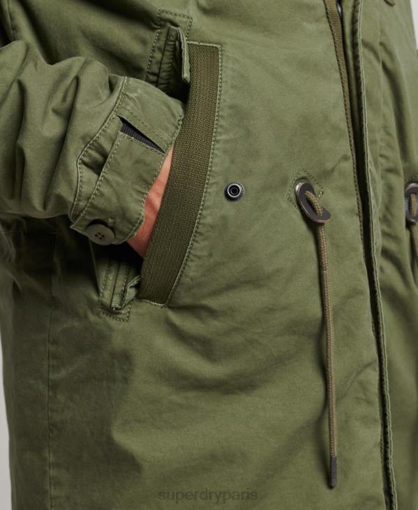 Superdry Hommes parka militaire en queue de poisson D64Z4517 vêtements kaki