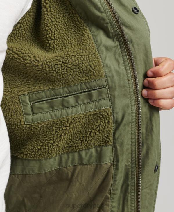 Superdry Hommes parka militaire en queue de poisson D64Z4517 vêtements kaki