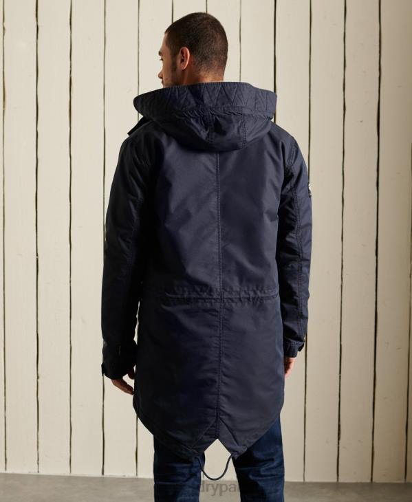 Superdry Hommes parka militaire en queue de poisson D64Z4680 vêtements bleu