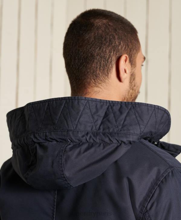 Superdry Hommes parka militaire en queue de poisson D64Z4680 vêtements bleu