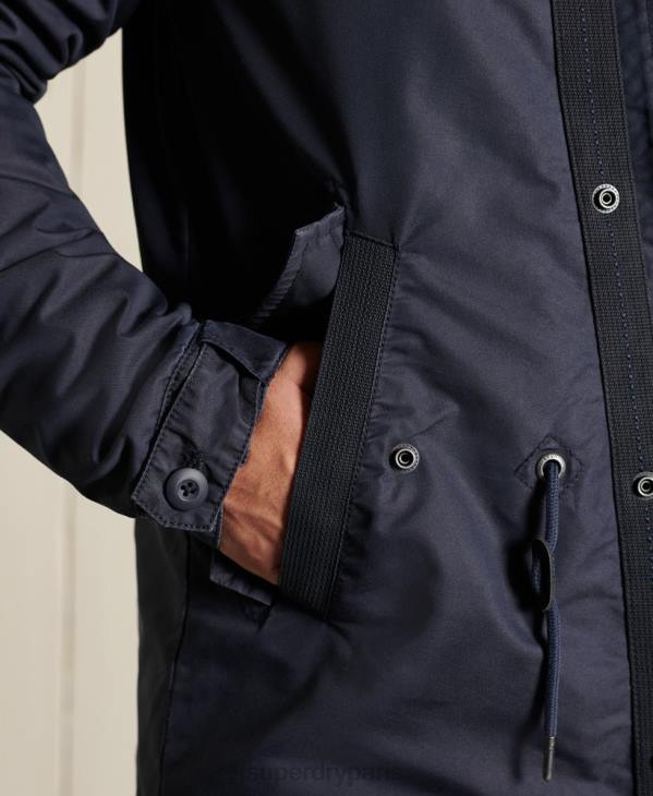 Superdry Hommes parka militaire en queue de poisson D64Z4680 vêtements bleu