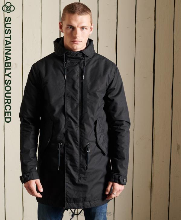 Superdry Hommes parka militaire en queue de poisson D64Z4687 vêtements gris foncé