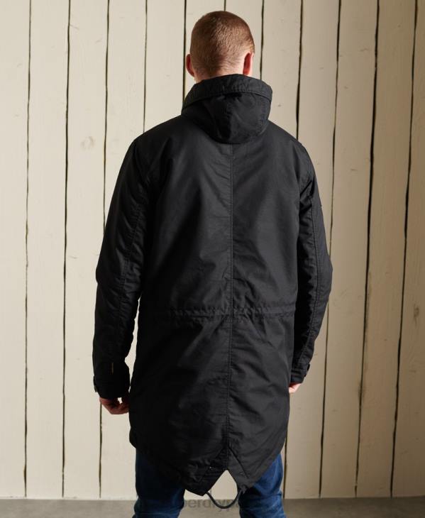 Superdry Hommes parka militaire en queue de poisson D64Z4687 vêtements gris foncé