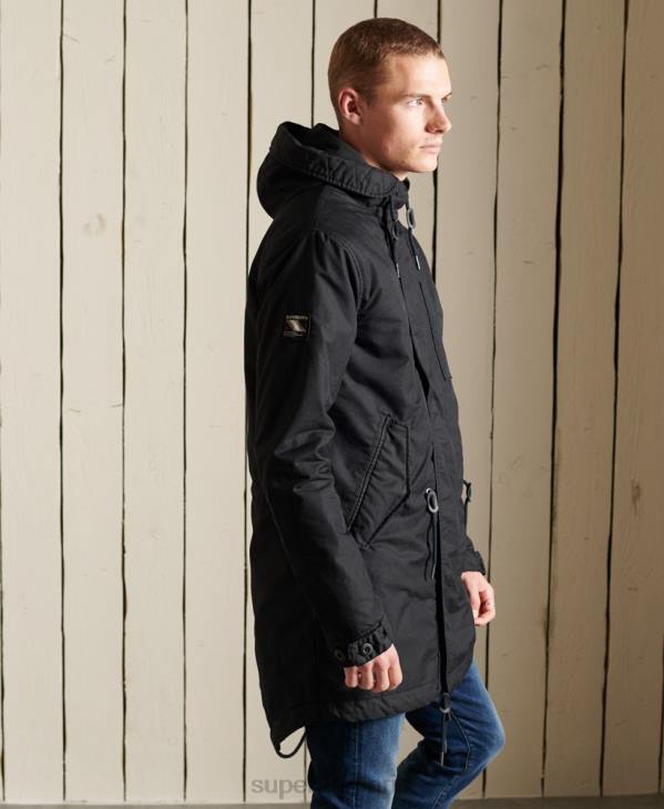 Superdry Hommes parka militaire en queue de poisson D64Z4687 vêtements gris foncé