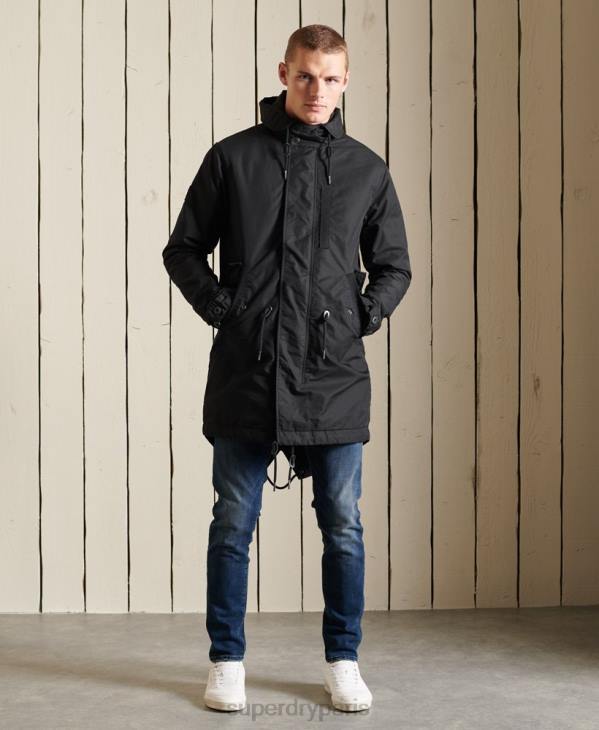 Superdry Hommes parka militaire en queue de poisson D64Z4687 vêtements gris foncé