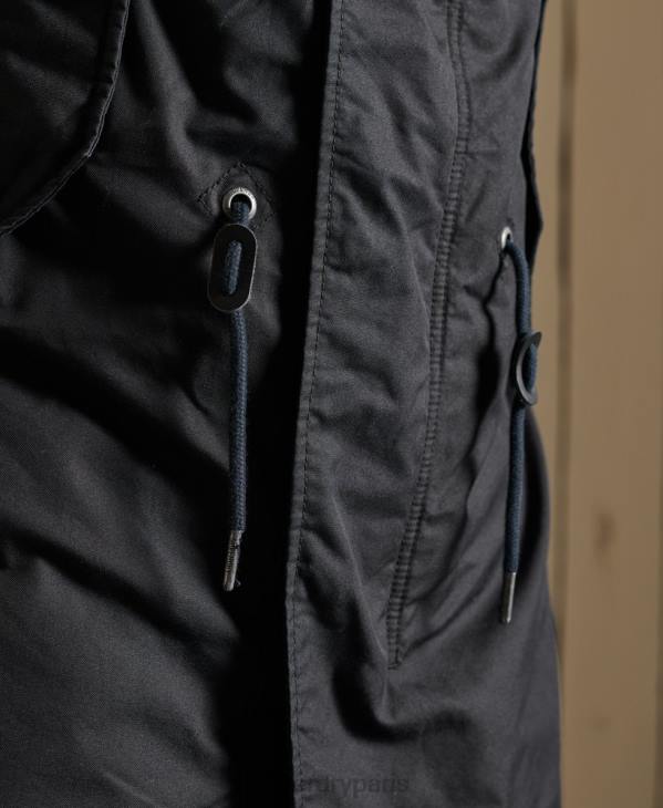 Superdry Hommes parka militaire en queue de poisson D64Z4687 vêtements gris foncé