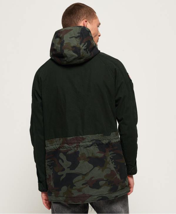 Superdry Hommes parka rehaussée panthère recrue D64Z1199 vêtements vert