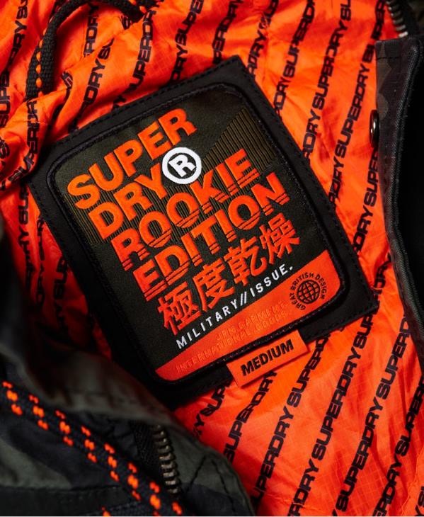 Superdry Hommes parka rehaussée panthère recrue D64Z1199 vêtements vert