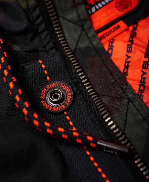 Superdry Hommes parka rehaussée panthère recrue D64Z1199 vêtements vert