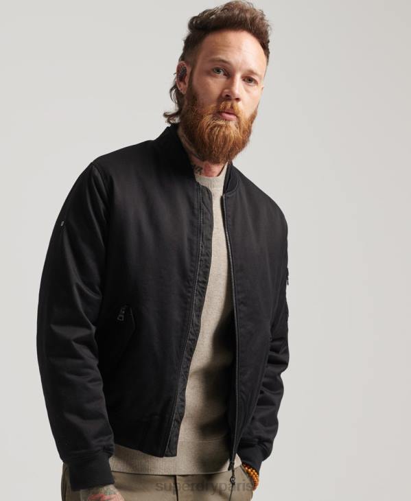 Superdry Hommes studios ma1 bombardier D64Z1142 vêtements noir