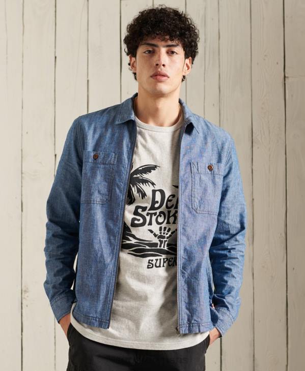 Superdry Hommes surchemise shorebreak D64Z4786 vêtements bleu