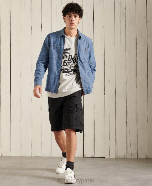 Superdry Hommes surchemise shorebreak D64Z4786 vêtements bleu