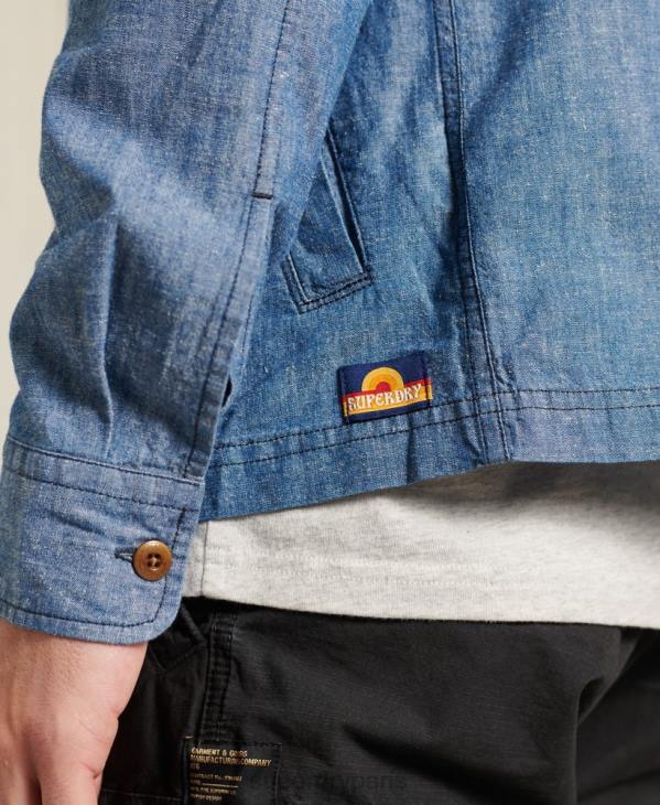 Superdry Hommes surchemise shorebreak D64Z4786 vêtements bleu