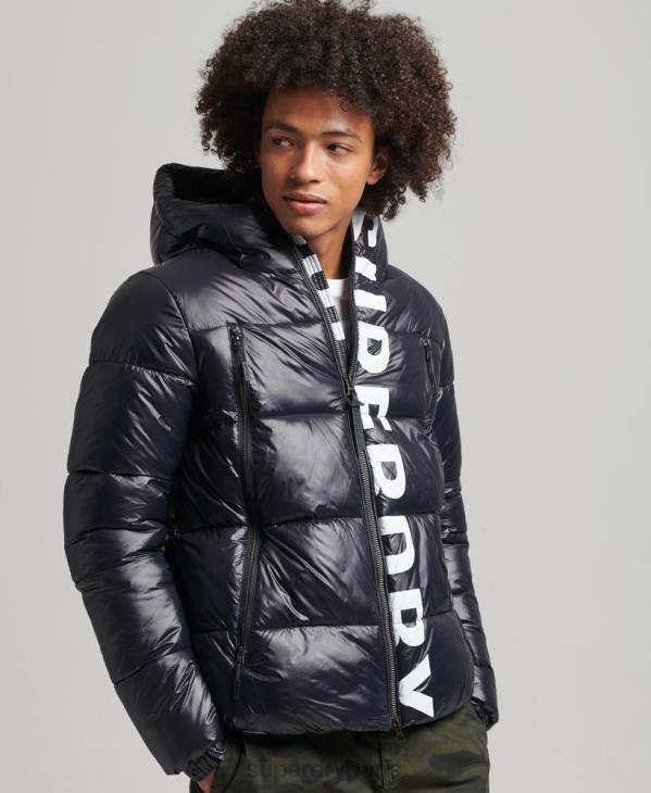 Superdry Hommes veste alpine à capuche de montagne D64Z986 vêtements noir