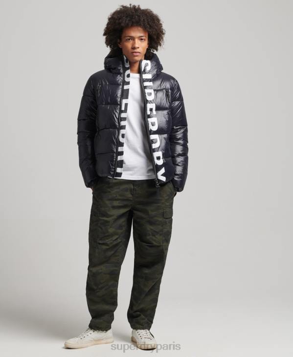 Superdry Hommes veste alpine à capuche de montagne D64Z986 vêtements noir
