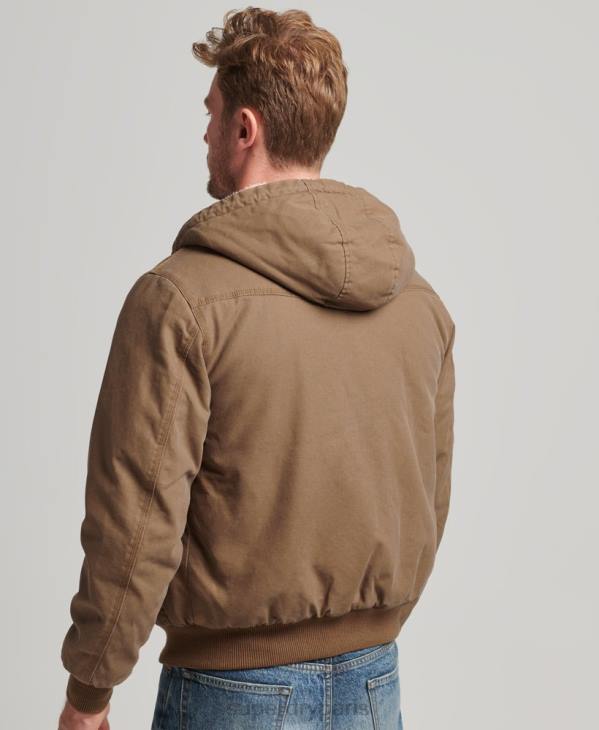 Superdry Hommes veste bomber à capuche D64Z1062 vêtements brun