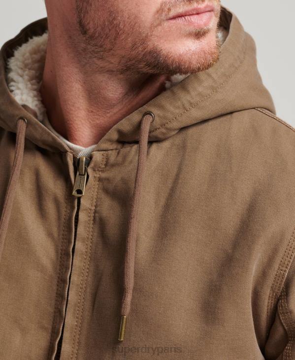 Superdry Hommes veste bomber à capuche D64Z1062 vêtements brun