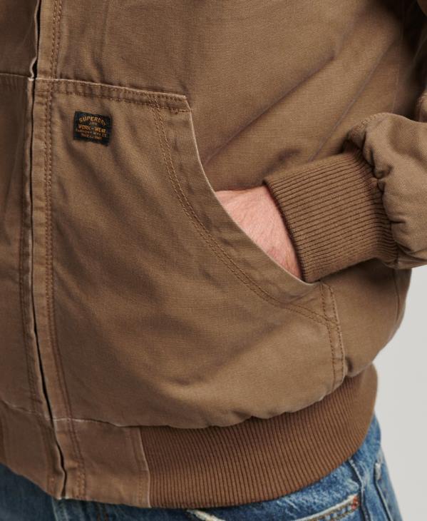 Superdry Hommes veste bomber à capuche D64Z1062 vêtements brun