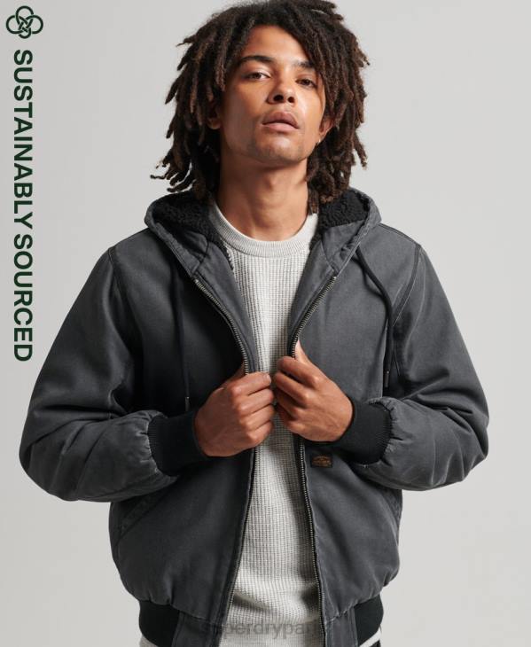 Superdry Hommes veste bomber à capuche D64Z1067 vêtements brun