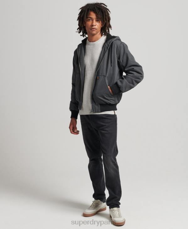 Superdry Hommes veste bomber à capuche D64Z1067 vêtements brun