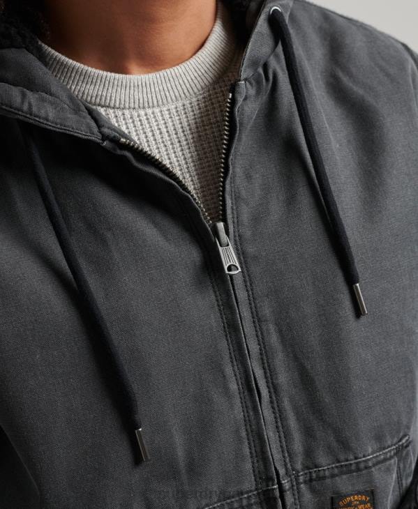 Superdry Hommes veste bomber à capuche D64Z1067 vêtements brun