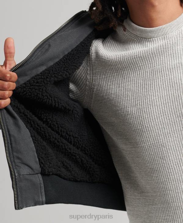 Superdry Hommes veste bomber à capuche D64Z1067 vêtements brun