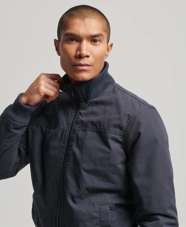 Superdry Hommes veste bomber à col en maille D64Z7 vêtements marine