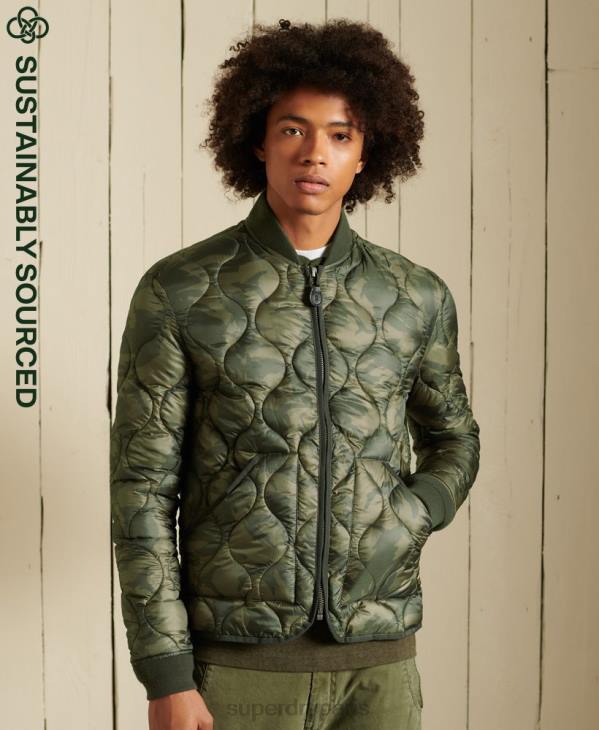 Superdry Hommes veste bomber à doublure D64Z4785 vêtements vert