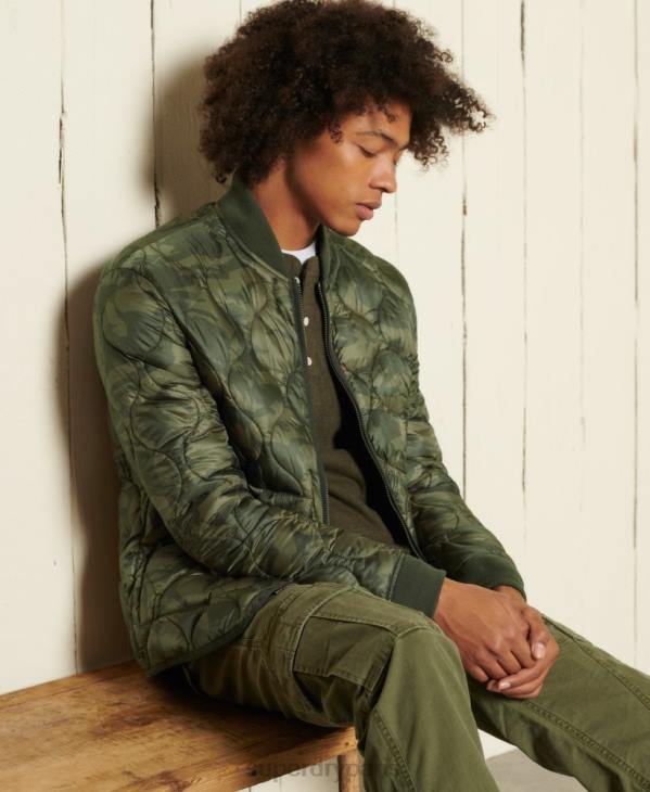 Superdry Hommes veste bomber à doublure D64Z4785 vêtements vert