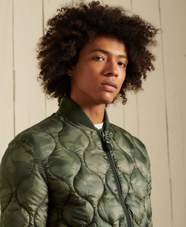 Superdry Hommes veste bomber à doublure D64Z4785 vêtements vert