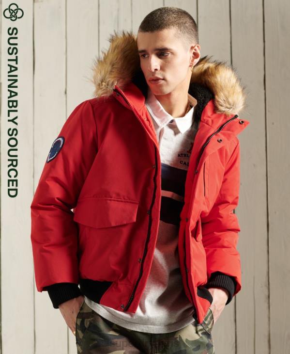 Superdry Hommes veste bomber everest D64Z1083 vêtements rouge