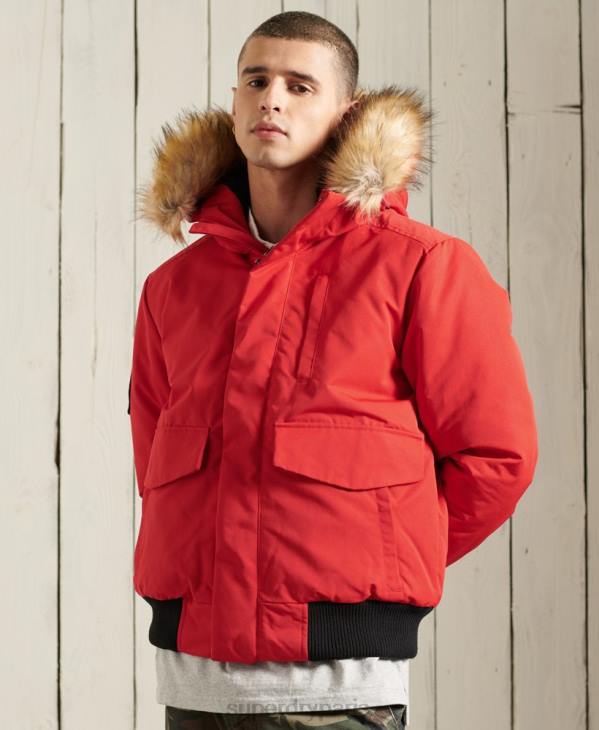 Superdry Hommes veste bomber everest D64Z1083 vêtements rouge