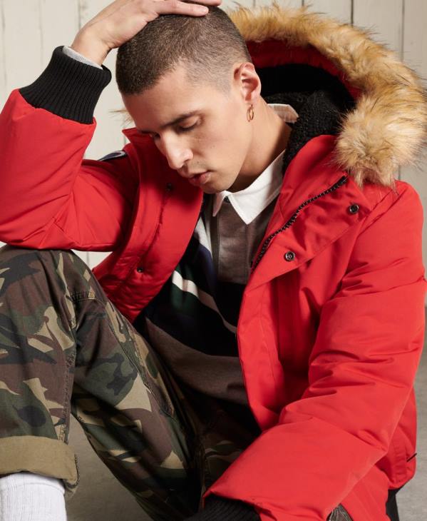 Superdry Hommes veste bomber everest D64Z1083 vêtements rouge