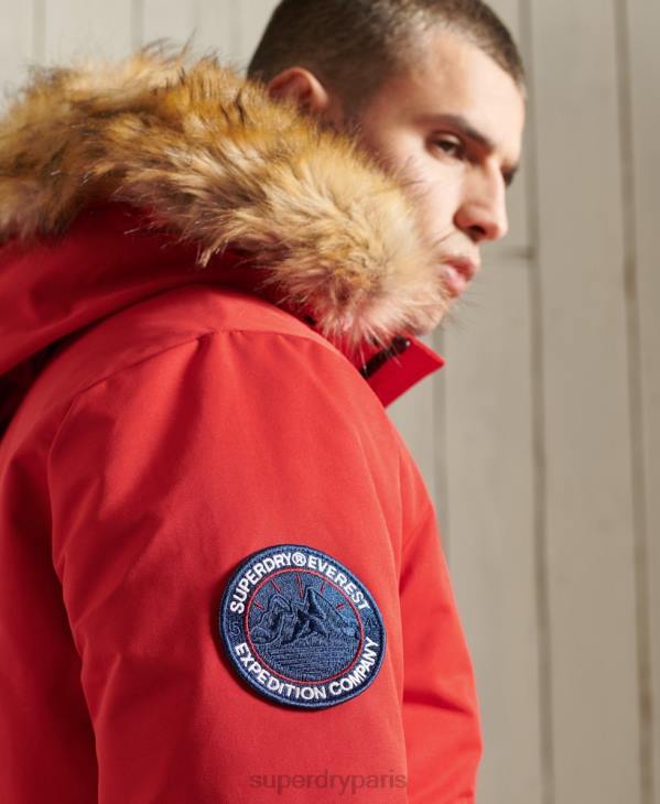 Superdry Hommes veste bomber everest D64Z1083 vêtements rouge