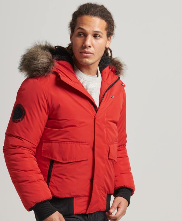 Superdry Hommes veste bomber everest D64Z4455 vêtements rouge
