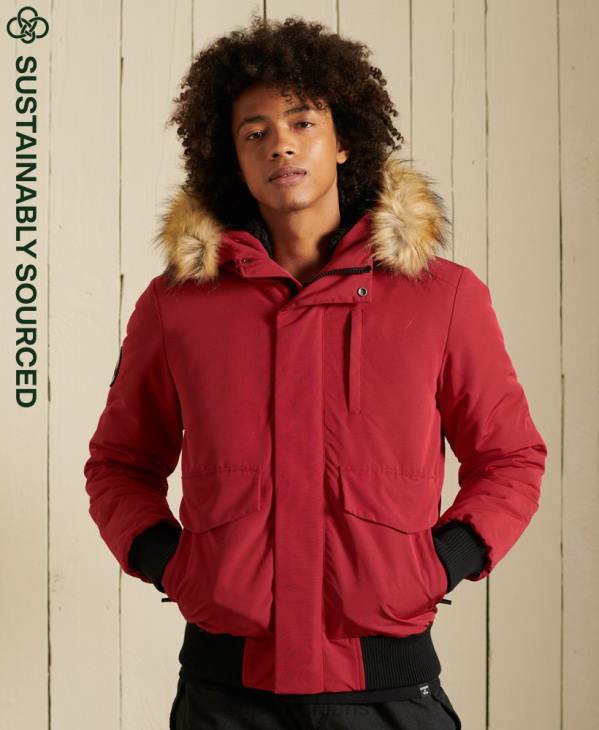 Superdry Hommes veste bomber everest D64Z4494 vêtements rouge