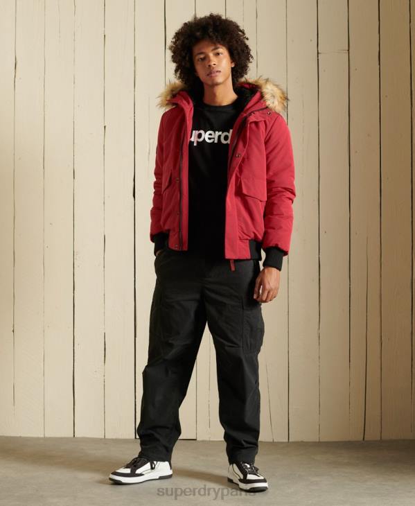 Superdry Hommes veste bomber everest D64Z4494 vêtements rouge