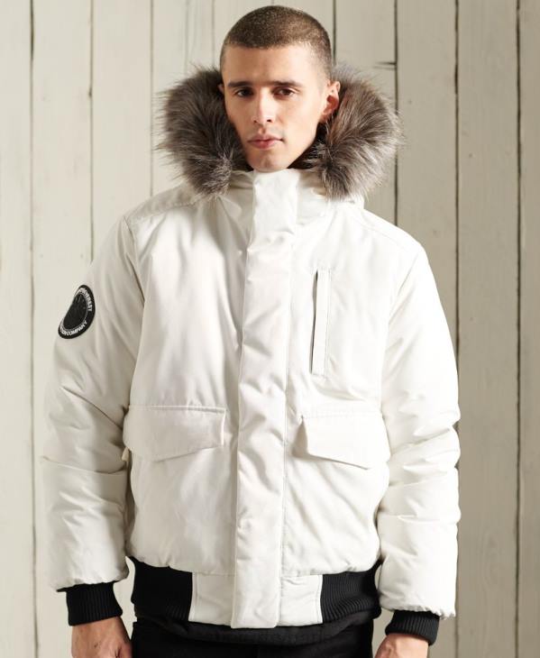 Superdry Hommes veste bomber everest D64Z4567 vêtements crème