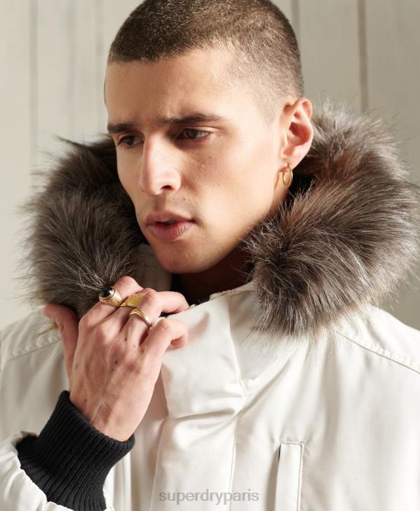 Superdry Hommes veste bomber everest D64Z4567 vêtements crème
