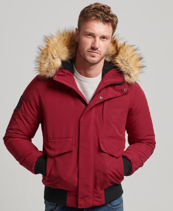 Superdry Hommes veste bomber everest D64Z992 vêtements rouge