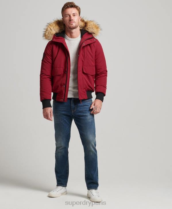 Superdry Hommes veste bomber everest D64Z992 vêtements rouge