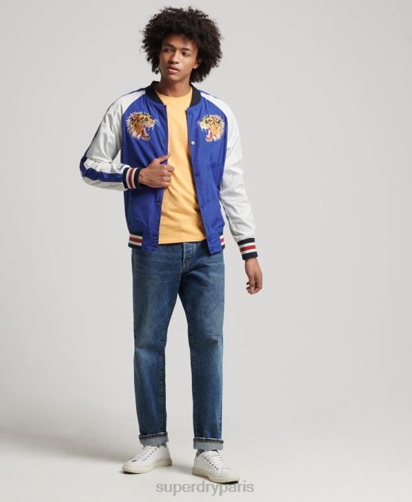 Superdry Hommes veste bomber suika D64Z4463 vêtements bleu