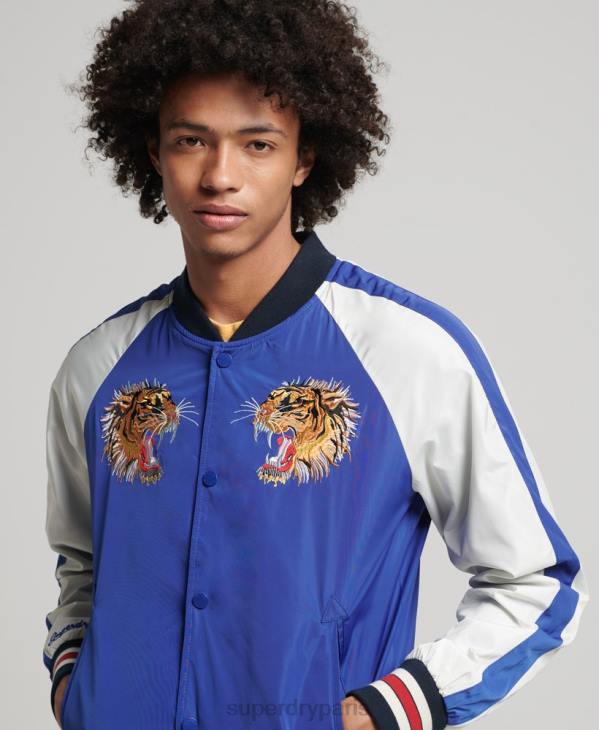 Superdry Hommes veste bomber suika D64Z4463 vêtements bleu