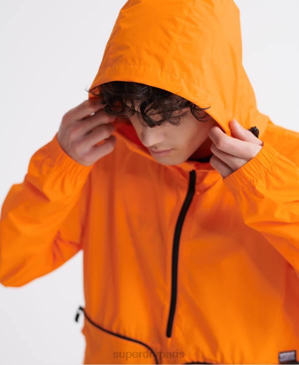 Superdry Hommes veste cagoule décontractée repliable D64Z4713 vêtements orange